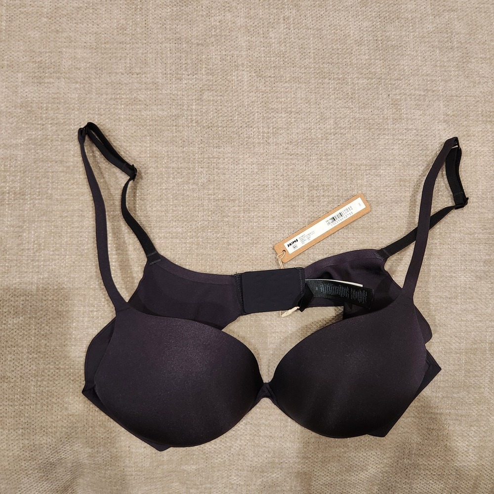 NWT Skims 36A Black Onyx Ultimate Push Up Plunge Bra BA-PLG-9214